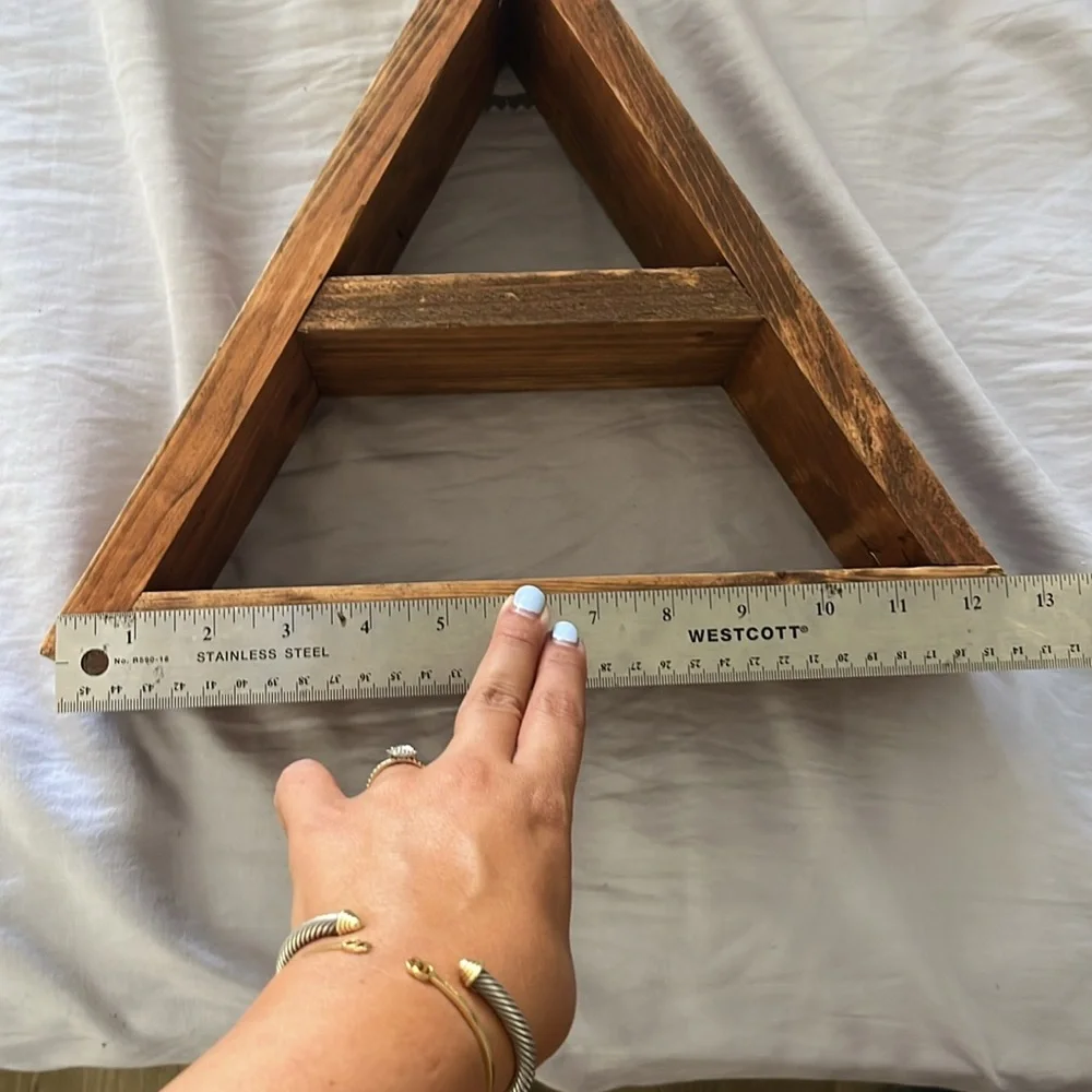 Handmade wooden triangle wall shelf